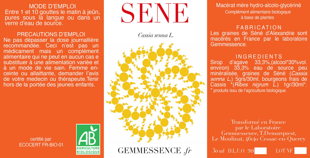Cassia senna, Séné (graine)