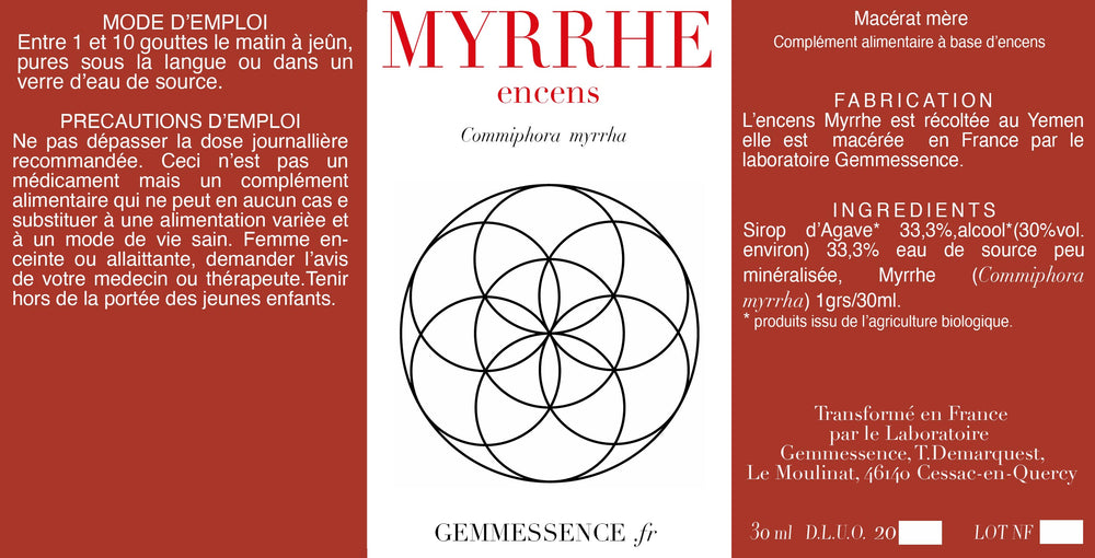 Encens MYRRHE, Commiphora myrrha