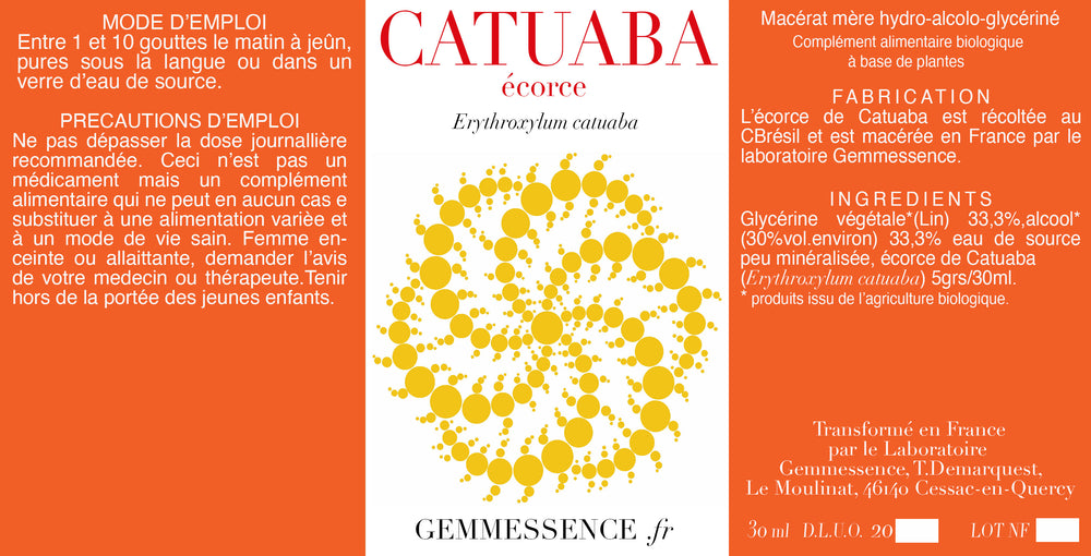 Erythroxylum catuaba, Catuaba (écorce)