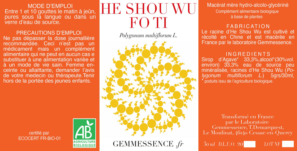 Polygonum multiflorum, Fo Ti, He Shou Wu (racine)