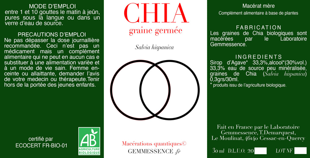 Salvia hispanica, Chia (sprouted seed)
