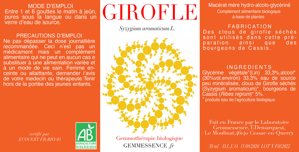 Syzygium aromaticum, Clou de Girofle